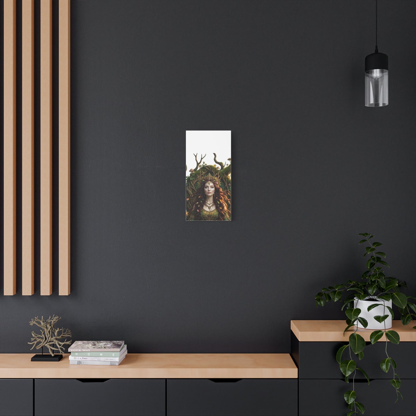 Forest Goddess Canvas Print – Ethereal Redhead Portrait Matte Stretched Wall Art