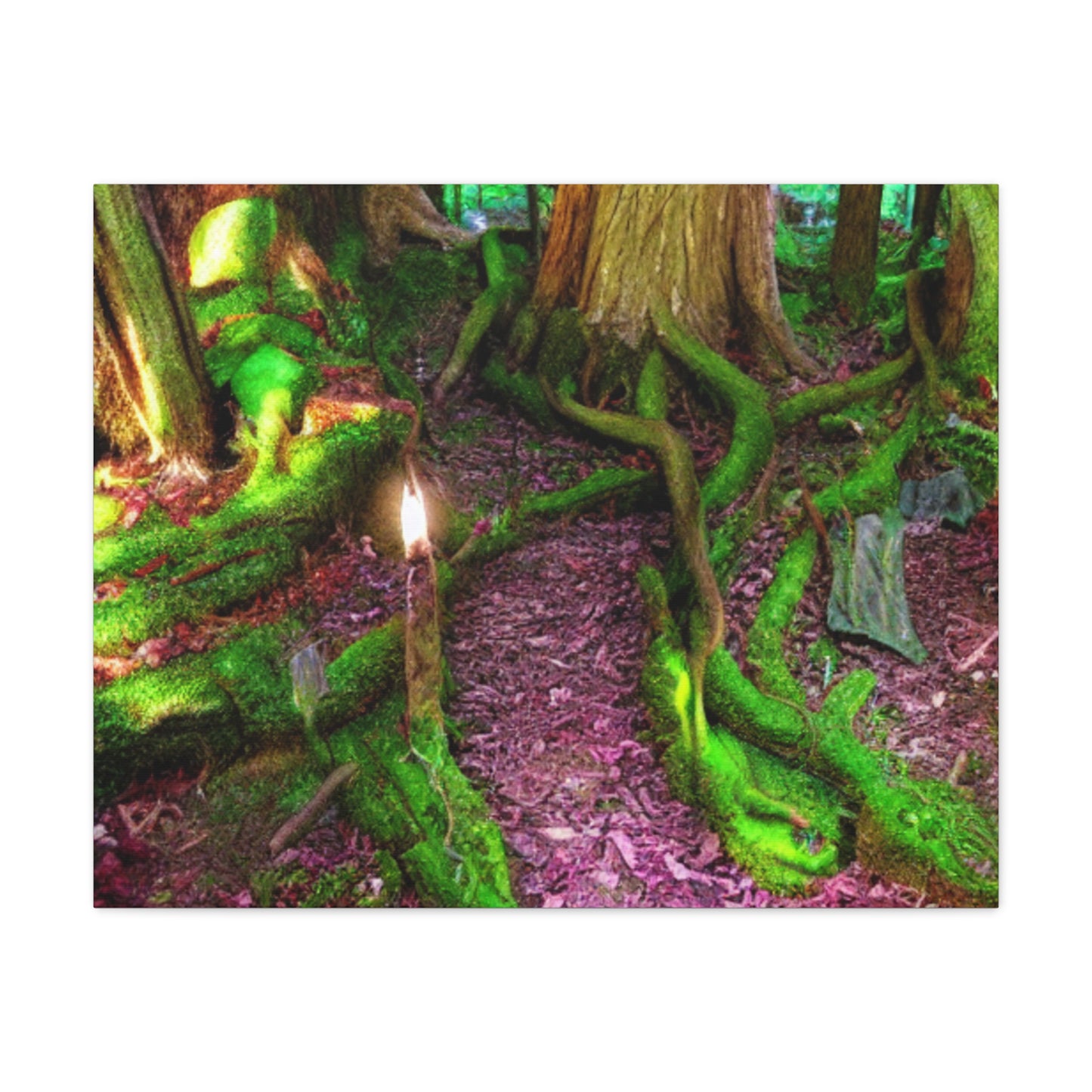 Enchanted Forest Moss Path Canvas Print — Matte Stretched Wall Art