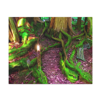 Enchanted Forest Moss Path Canvas Print — Matte Stretched Wall Art
