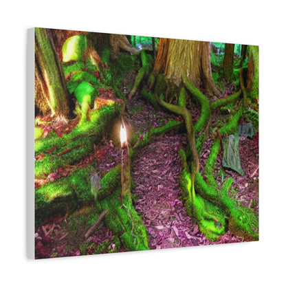 Enchanted Forest Moss Path Canvas Print — Matte Stretched Wall Art