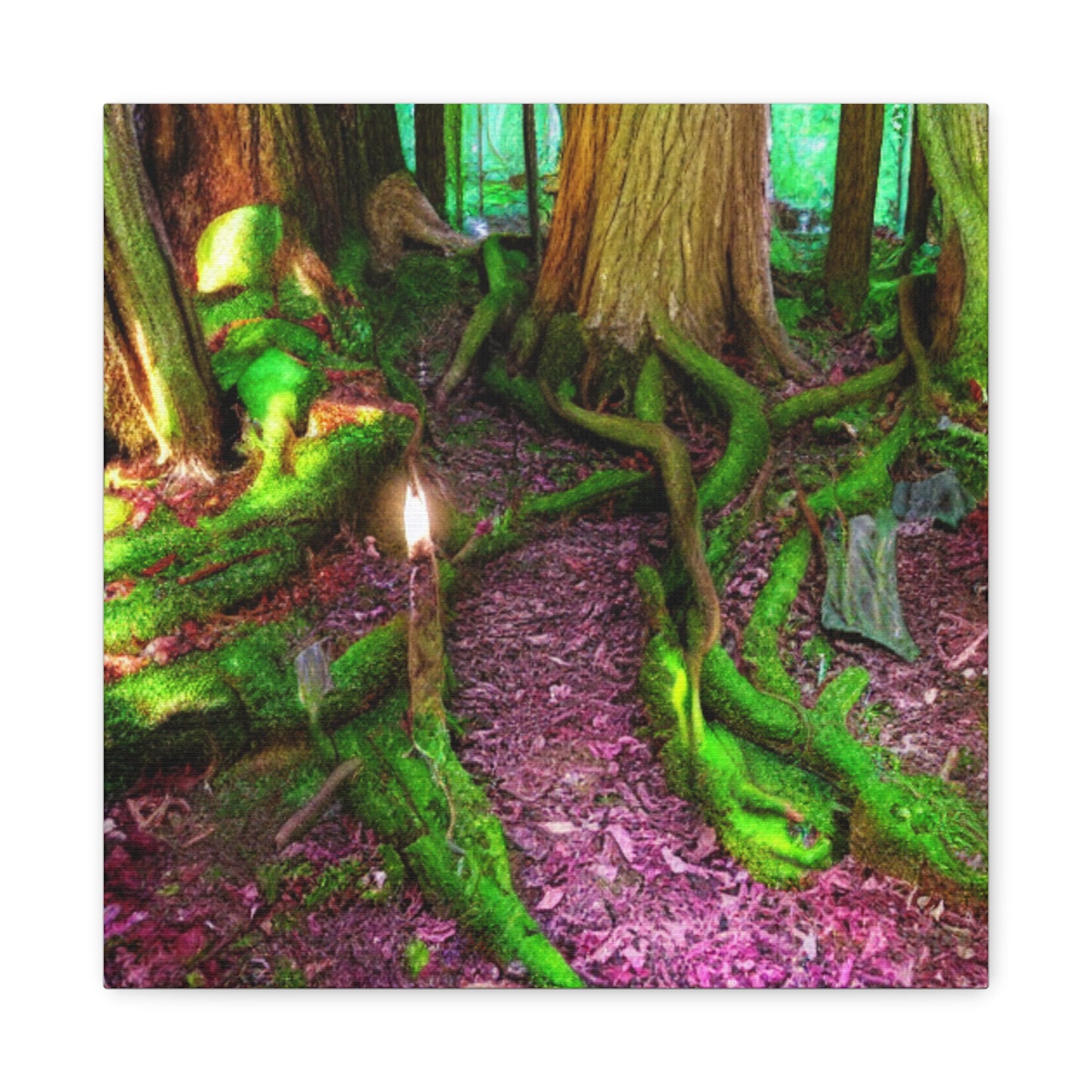 Enchanted Forest Moss Path Canvas Print — Matte Stretched Wall Art