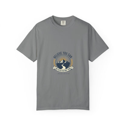 Believe You Can Mountain Motif T-Shirt