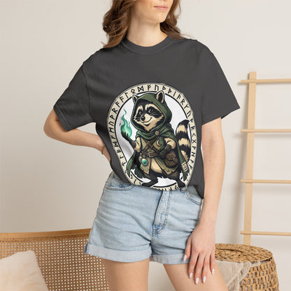 Raccoon Wizard T-Shirt – Cute Fantasy Mage Graphic Tee