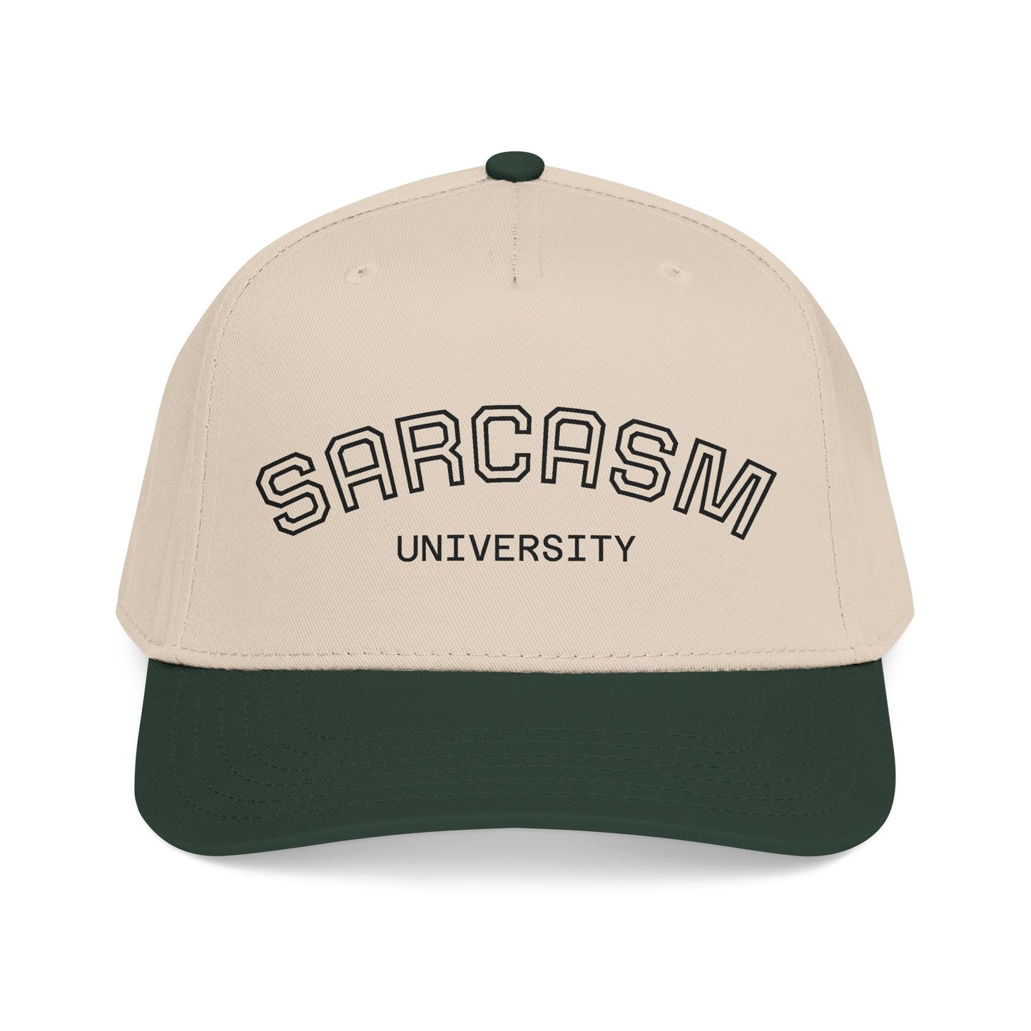 Sarcasm University Baseball Cap — Funny Embroidered Mid-Profile Hat