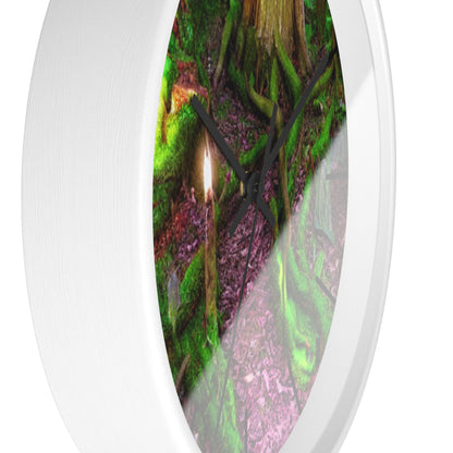 Enchanted Forest Wall Clock — Mossy Tree Roots with Candlelight