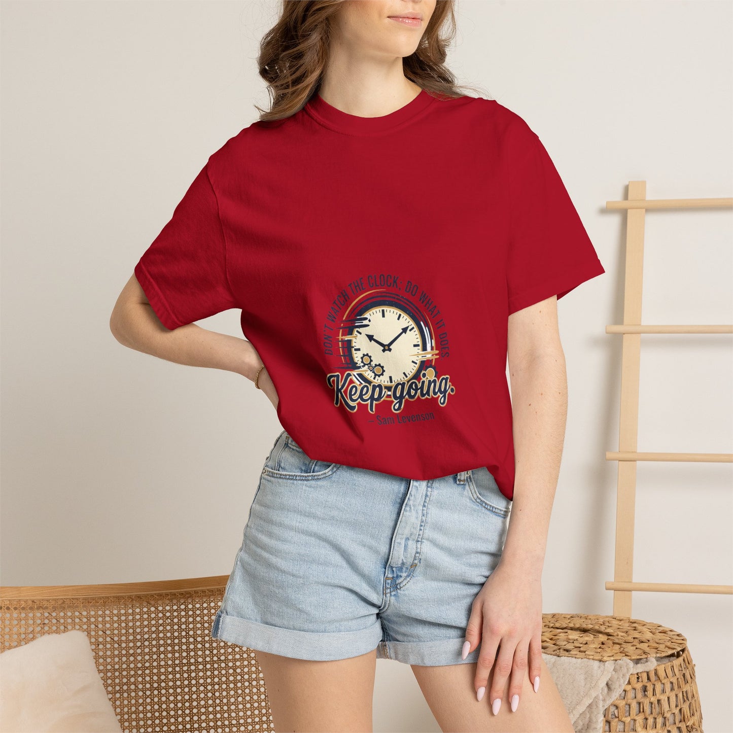 Keep Going Clock Graphic T-Shirt — Inspirational Quote Tee