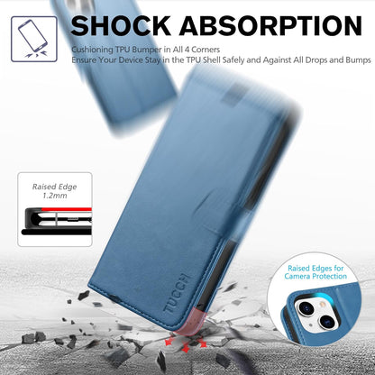 Wallet Case for Iphone 13 5G, RFID Blocking Card Slot Holder [TPU Interior Protective Case], Magnetic Folio PU Leather Stand Flip Cover Compatible with Iphone 13 6.1" 2021, Lake Blue