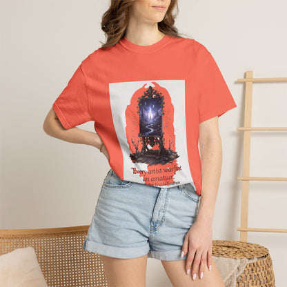 Artistic Mirror T-Shirt — "Every artist was first an amateur" Quote Graphic
