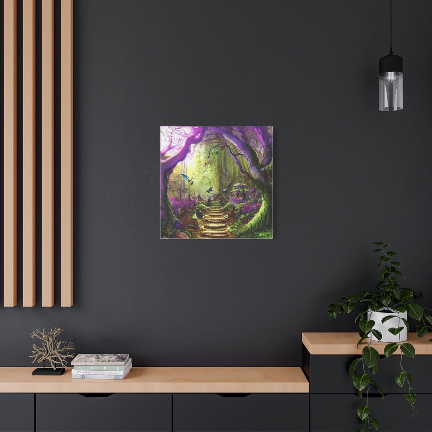 Enchanted Fairy Forest Canvas Wall Art — Magical Woodland Pathway