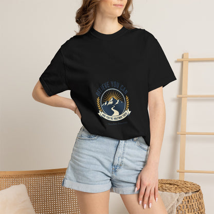 Believe You Can Mountain Motif T-Shirt