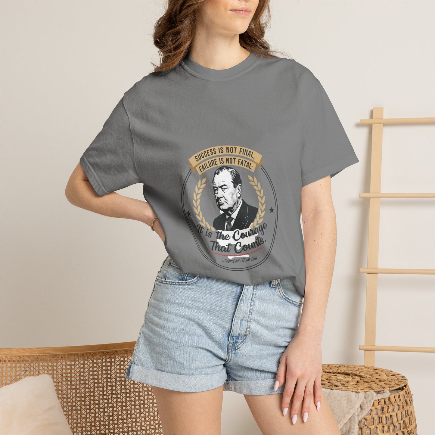 Courage Quote T-Shirt — "It Is the Courage That Counts" Motivational Tee