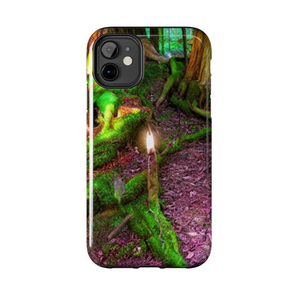 Forest Moss Candle Phone Case — Enchanted Woodland Tough Phone Case