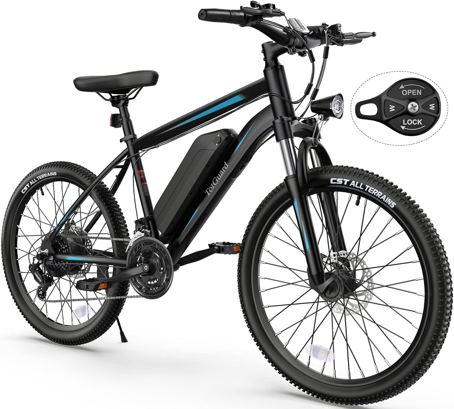 Electric Bike for Adults, 26" Ebike with Peak 500W Brushless Motor, Electric Mountain Bike with 374Wh Removable Battery, 50 Miles Electric Bicycle with Suspension Fork, 21 Speed, LCD Display.