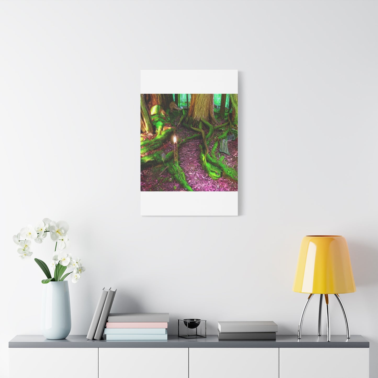 Enchanted Forest Moss Path Canvas Print — Matte Stretched Wall Art