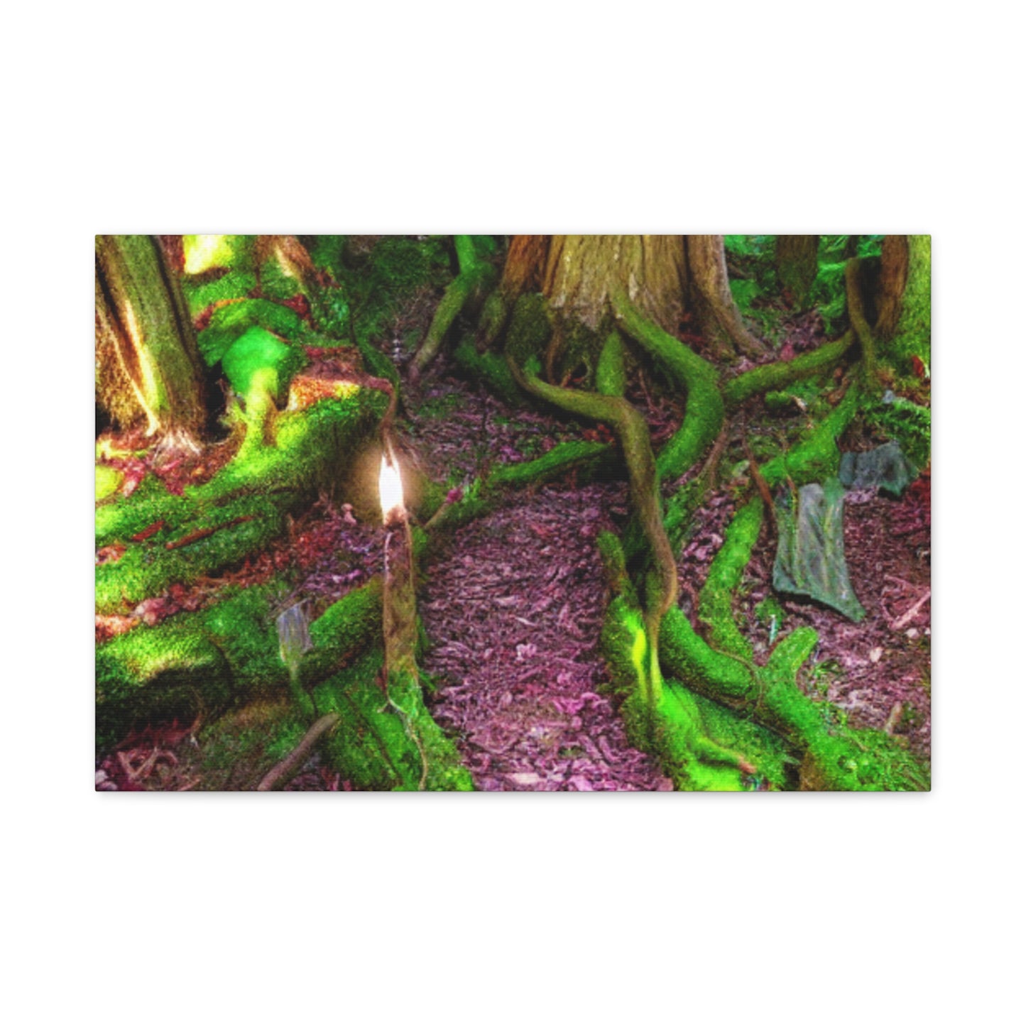 Enchanted Forest Moss Path Canvas Print — Matte Stretched Wall Art
