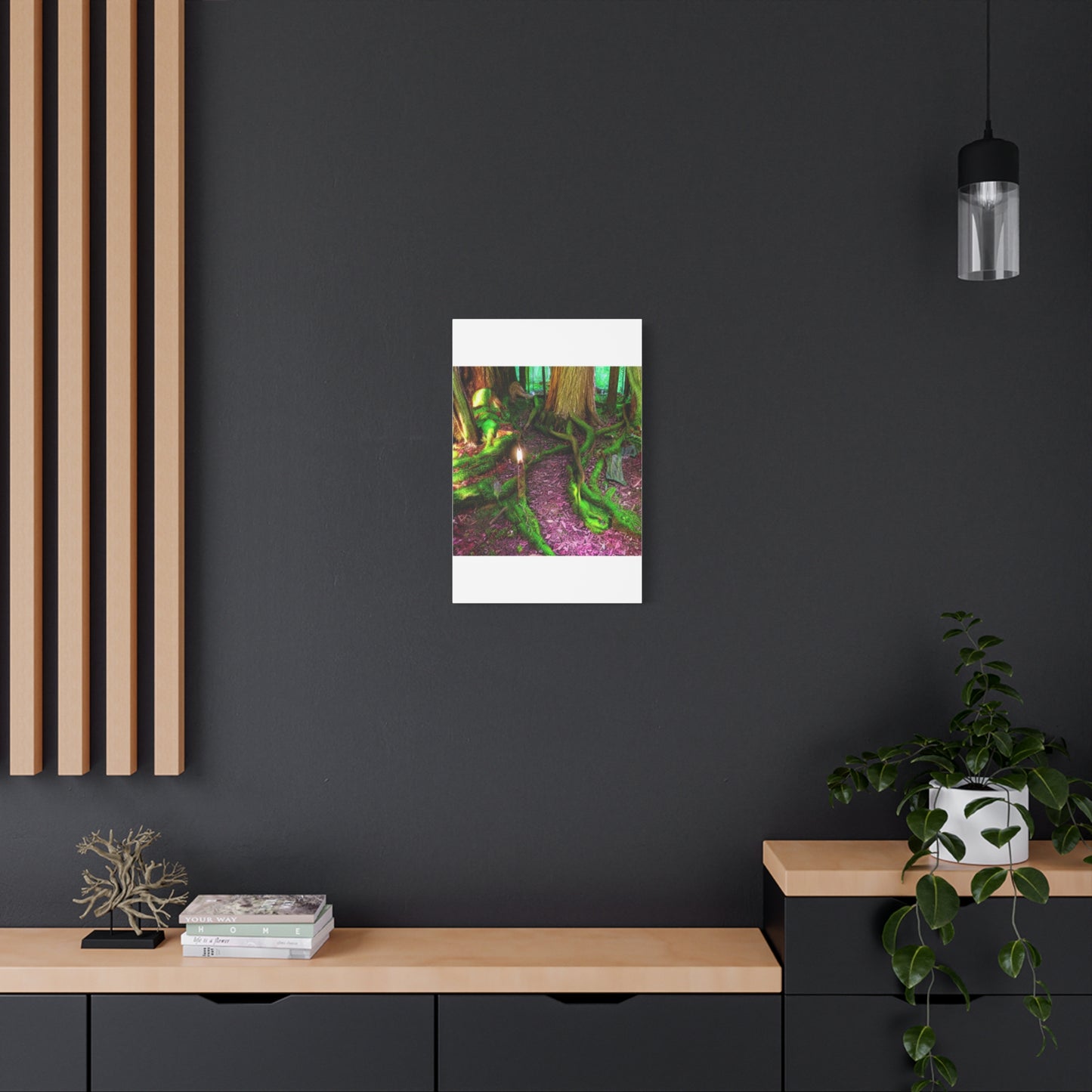 Enchanted Forest Moss Path Canvas Print — Matte Stretched Wall Art