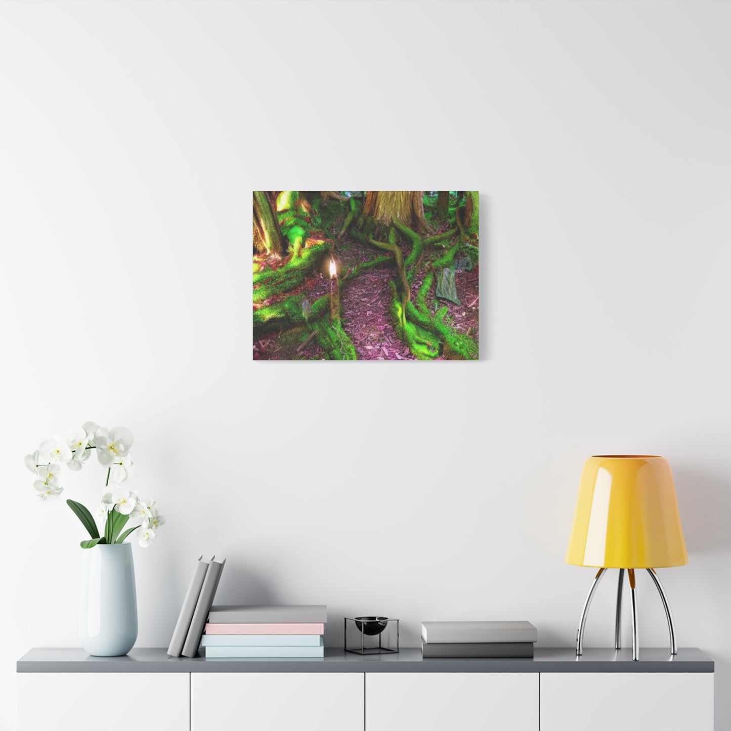 Enchanted Forest Moss Path Canvas Print — Matte Stretched Wall Art