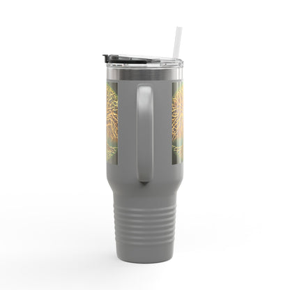 40oz Insulated Travel Mug — Golden Tree of Life Design