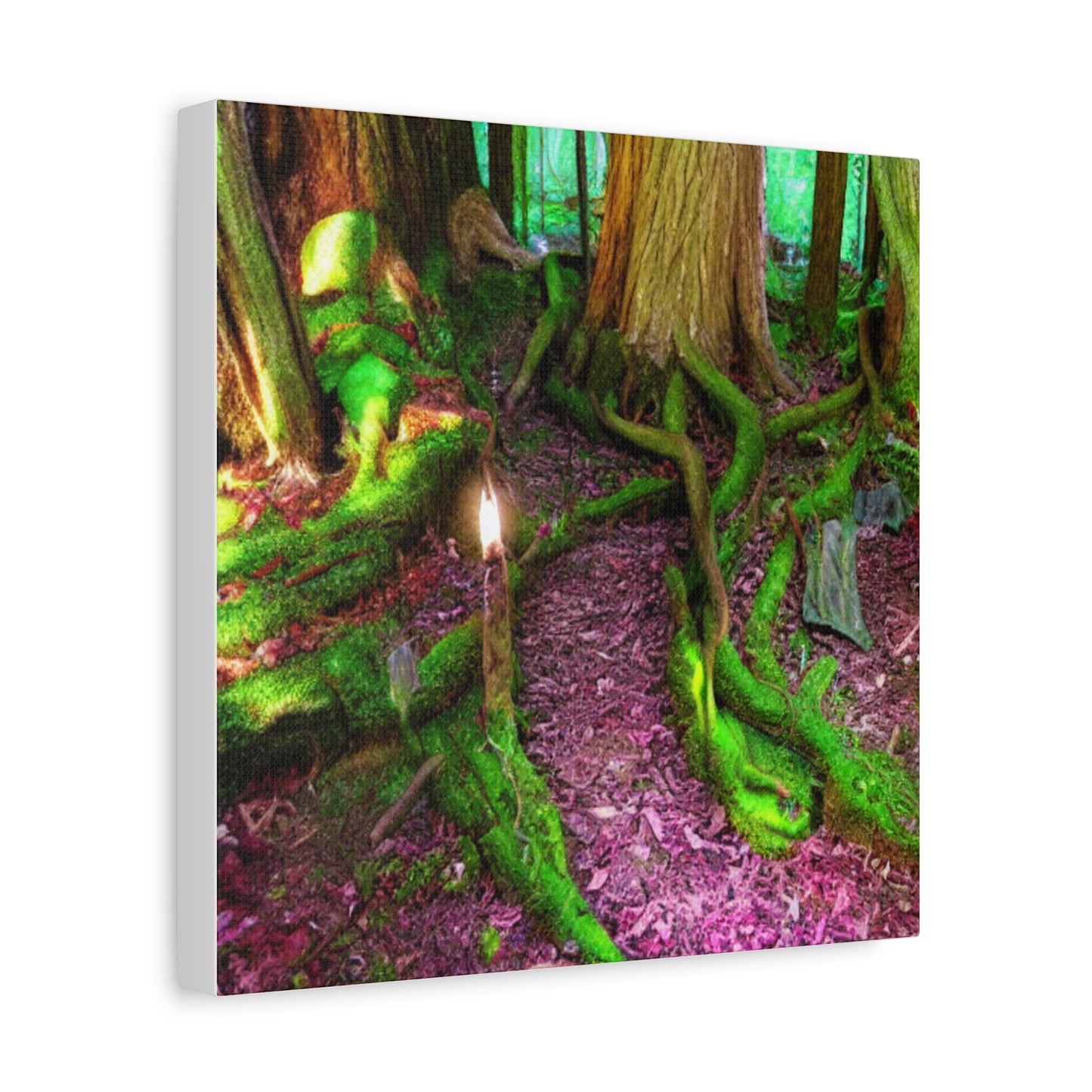 Enchanted Forest Moss Path Canvas Print — Matte Stretched Wall Art