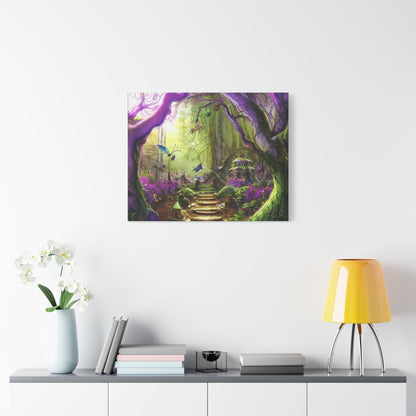 Enchanted Fairy Forest Canvas Wall Art — Magical Woodland Pathway