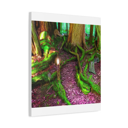 Enchanted Forest Moss Path Canvas Print — Matte Stretched Wall Art