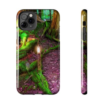 Forest Moss Candle Phone Case — Enchanted Woodland Tough Phone Case