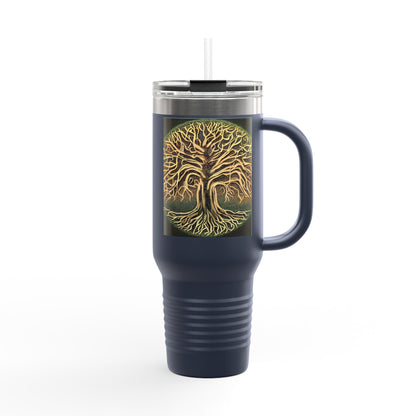 40oz Insulated Travel Mug — Golden Tree of Life Design