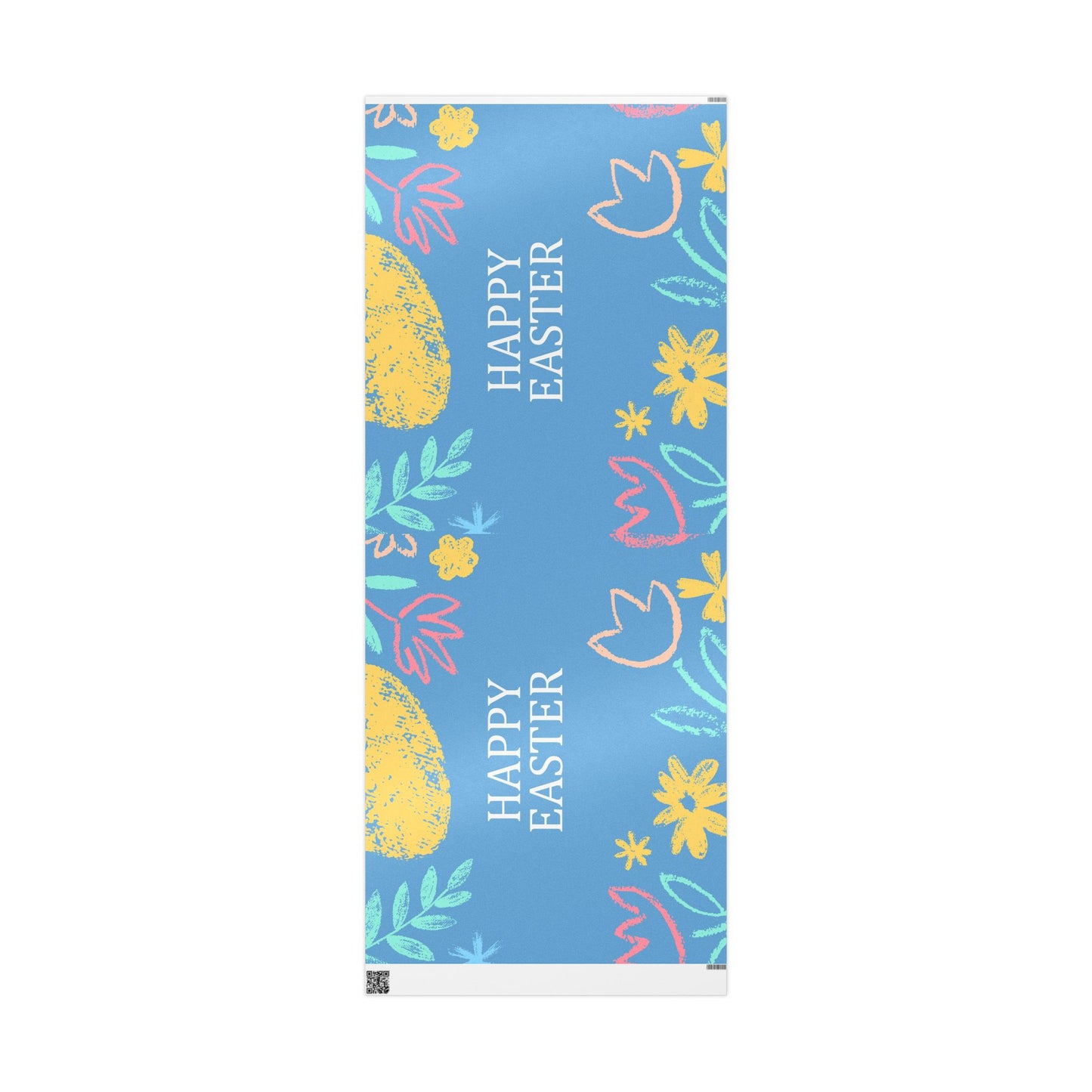 Easter Eggs & Chicks Wrapping Paper Roll — Cute Blue Holiday Gift Wrap