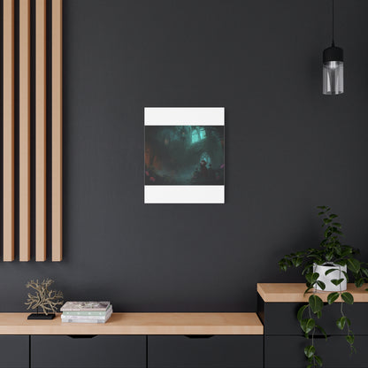 Gothic Romance Matte Canvas Wall Art — Enchanted Ruins with Lovers