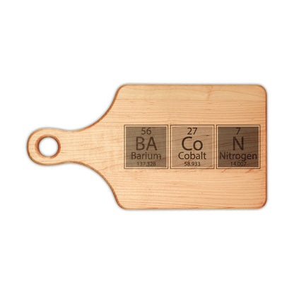 Engraved 'BaCoN' Periodic Table Cutting Board — Personalized Wooden Cutting/Serving Board for Chefs & Food Lovers