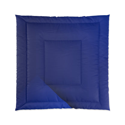 Navy Square Border Comforter – Modern Minimalist Bedspread