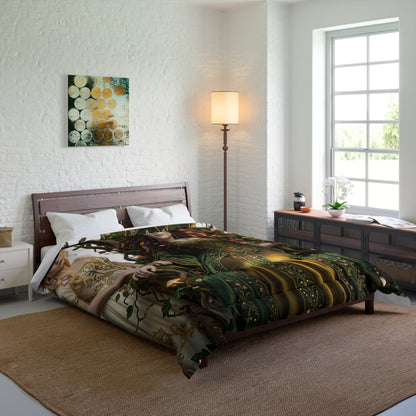 Court Goddess Comforter - Fantasy Medieval Green Queen Bedding