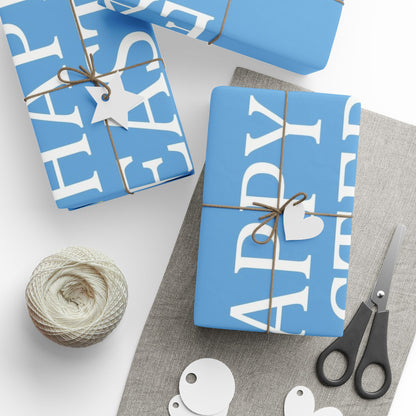 Easter Eggs & Chicks Wrapping Paper Roll — Cute Blue Holiday Gift Wrap