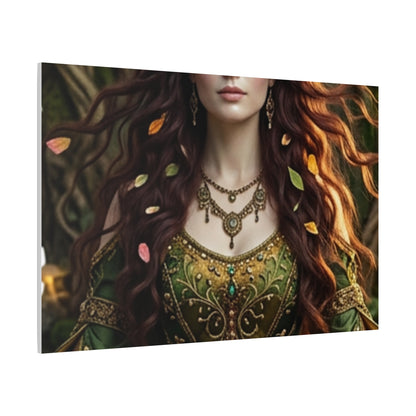 Forest Goddess Canvas Print – Ethereal Redhead Portrait Matte Stretched Wall Art