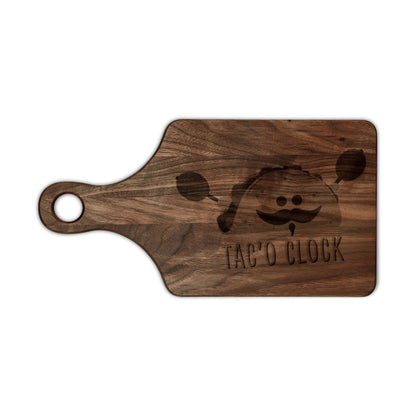 Taco Clock Engraved Wooden Cutting Board