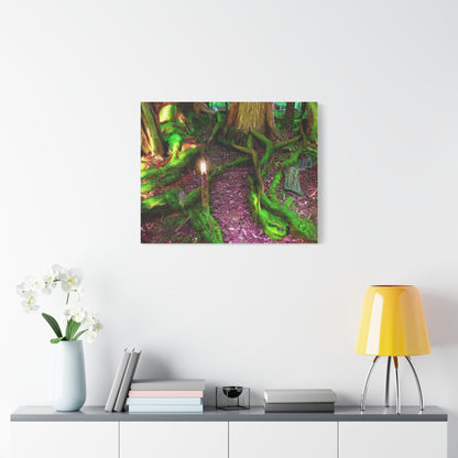 Enchanted Forest Moss Path Canvas Print — Matte Stretched Wall Art
