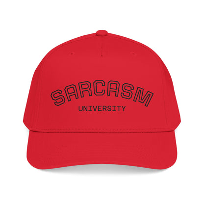 Sarcasm University Baseball Cap — Funny Embroidered Mid-Profile Hat