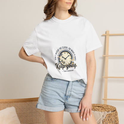 Keep Going Clock Graphic T-Shirt — Inspirational Quote Tee