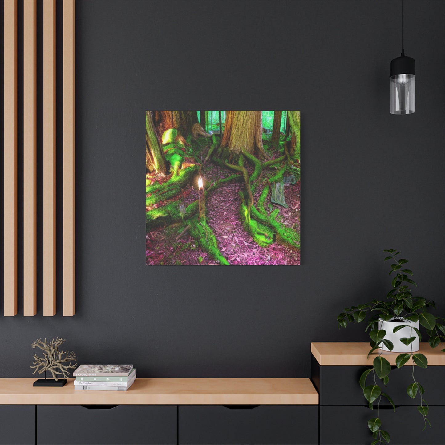 Enchanted Forest Moss Path Canvas Print — Matte Stretched Wall Art