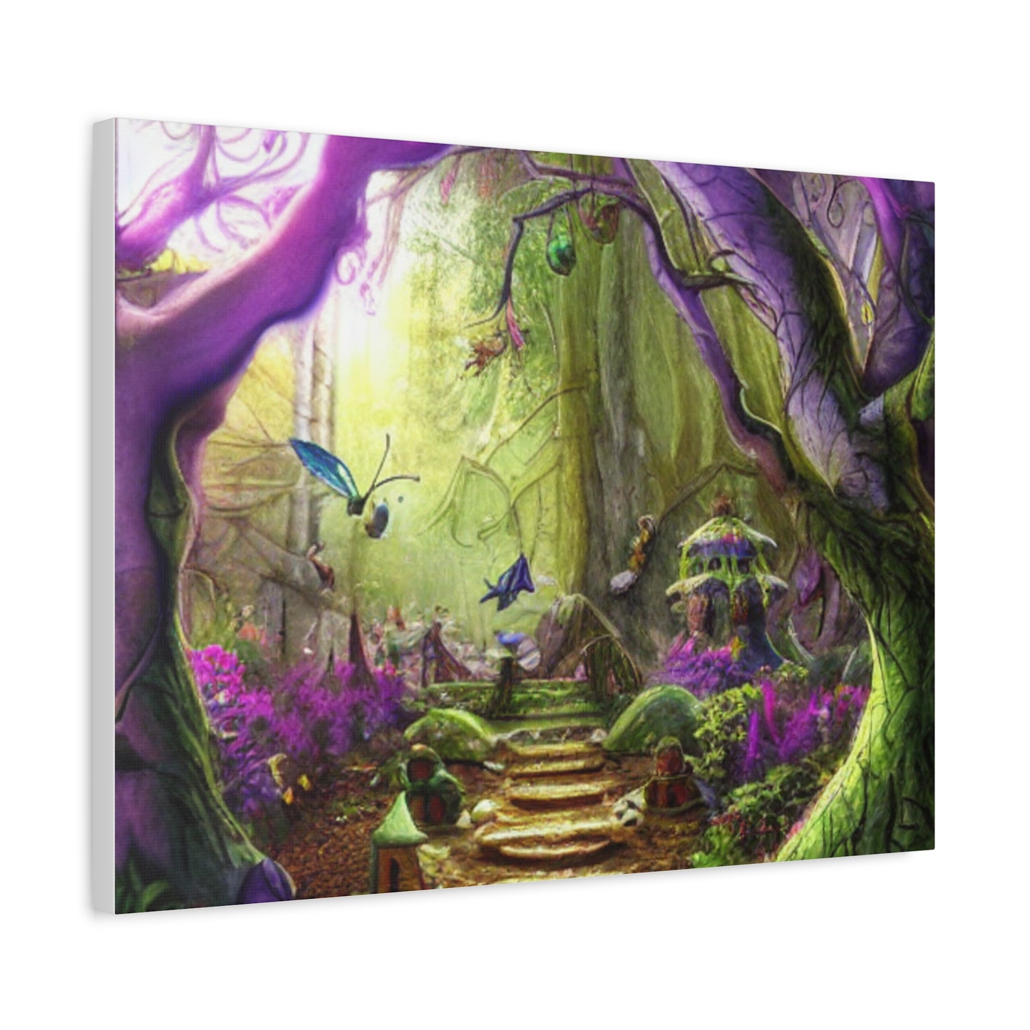 Enchanted Fairy Forest Canvas Wall Art — Magical Woodland Pathway