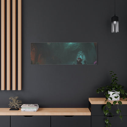 Gothic Romance Matte Canvas Wall Art — Enchanted Ruins with Lovers