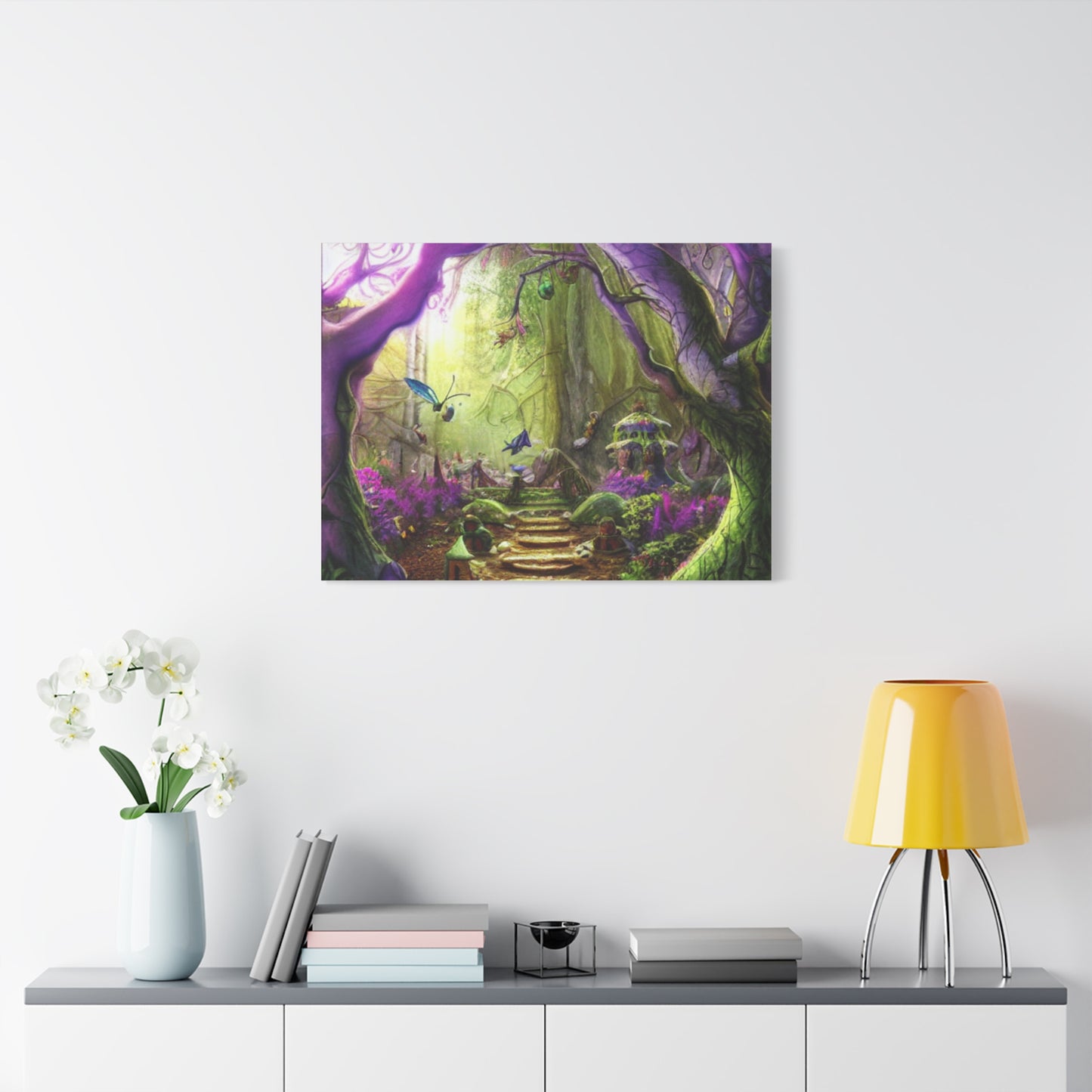 Enchanted Fairy Forest Canvas Wall Art — Magical Woodland Pathway