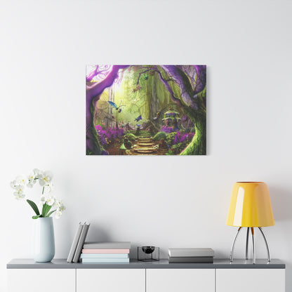 Enchanted Fairy Forest Canvas Wall Art — Magical Woodland Pathway