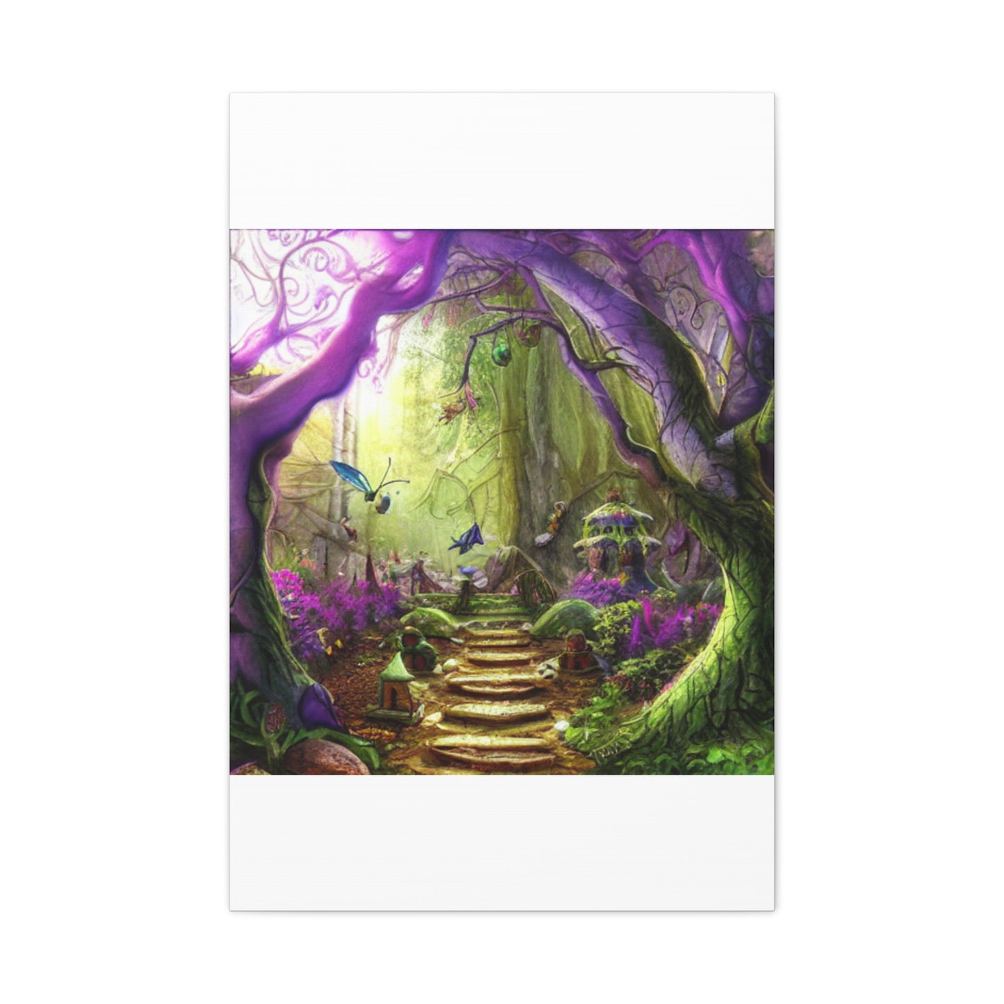 Enchanted Fairy Forest Canvas Wall Art — Magical Woodland Pathway