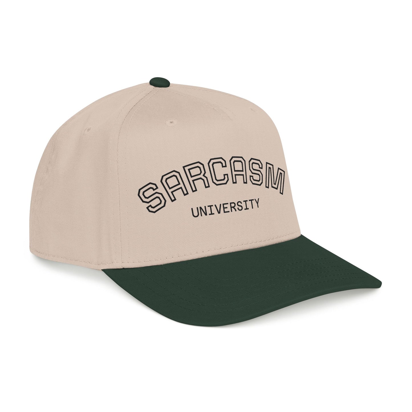 Sarcasm University Baseball Cap — Funny Embroidered Mid-Profile Hat