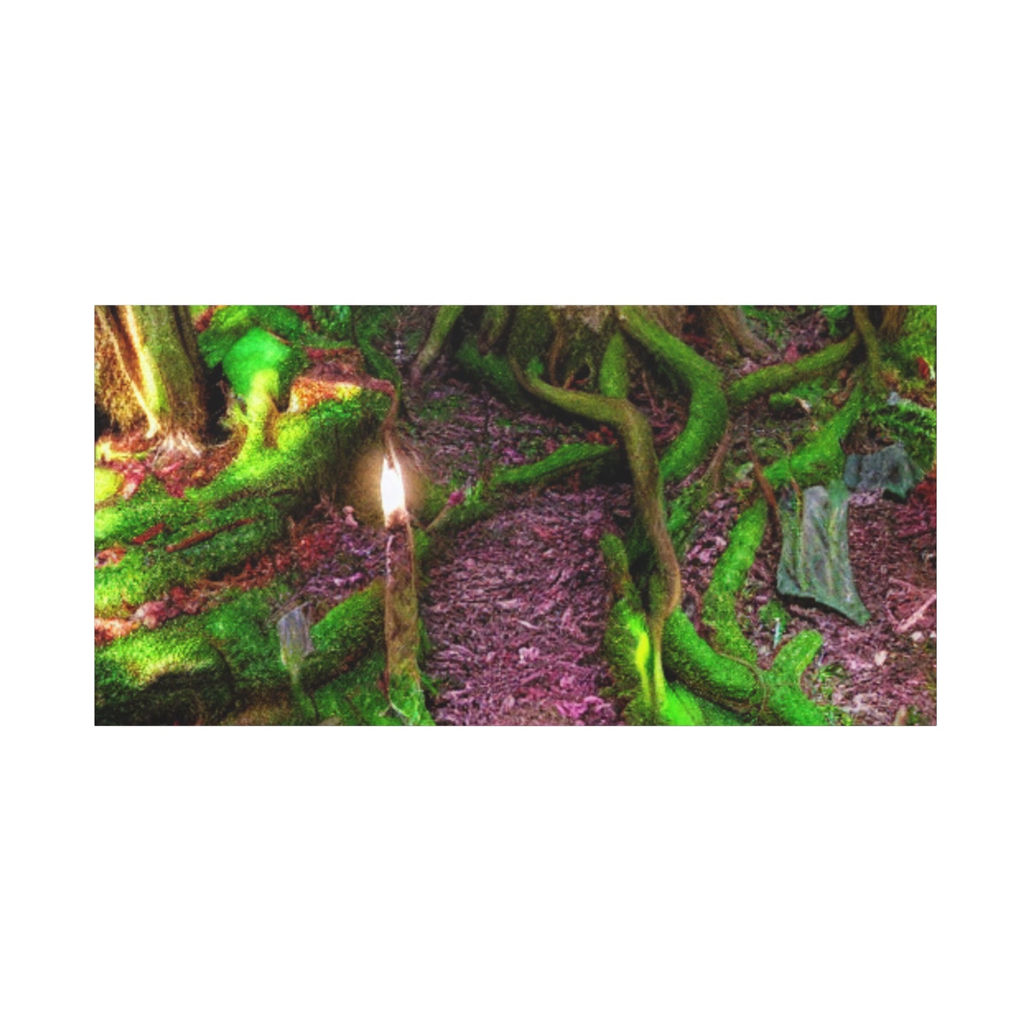 Enchanted Forest Moss Path Canvas Print — Matte Stretched Wall Art