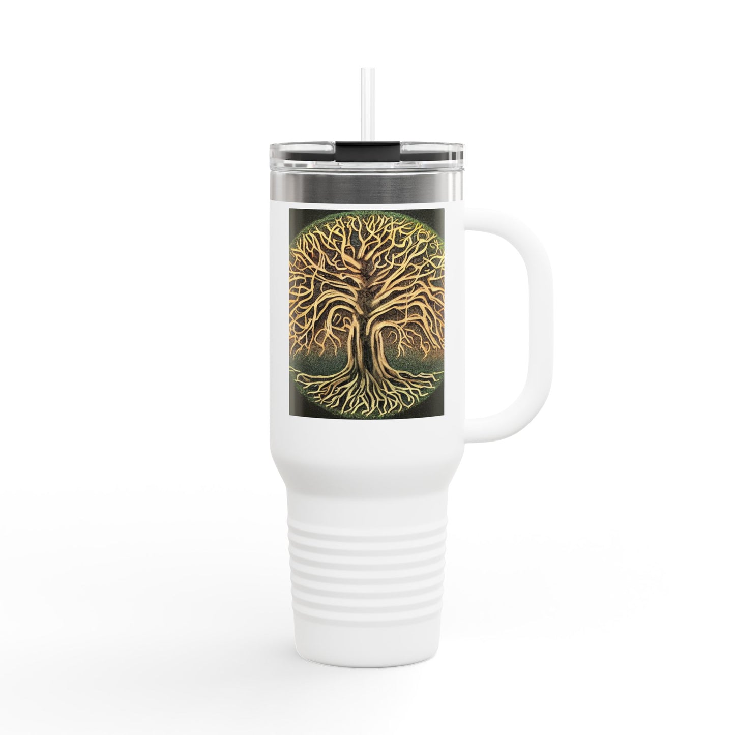 40oz Insulated Travel Mug — Golden Tree of Life Design
