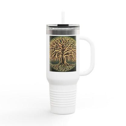 40oz Insulated Travel Mug — Golden Tree of Life Design