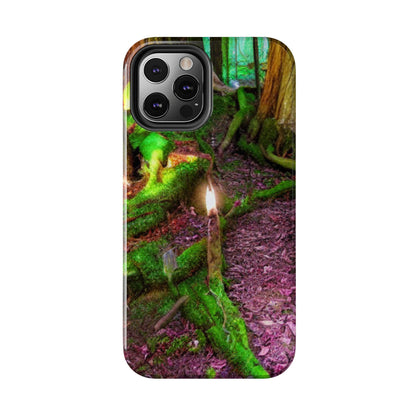 Forest Moss Candle Phone Case — Enchanted Woodland Tough Phone Case