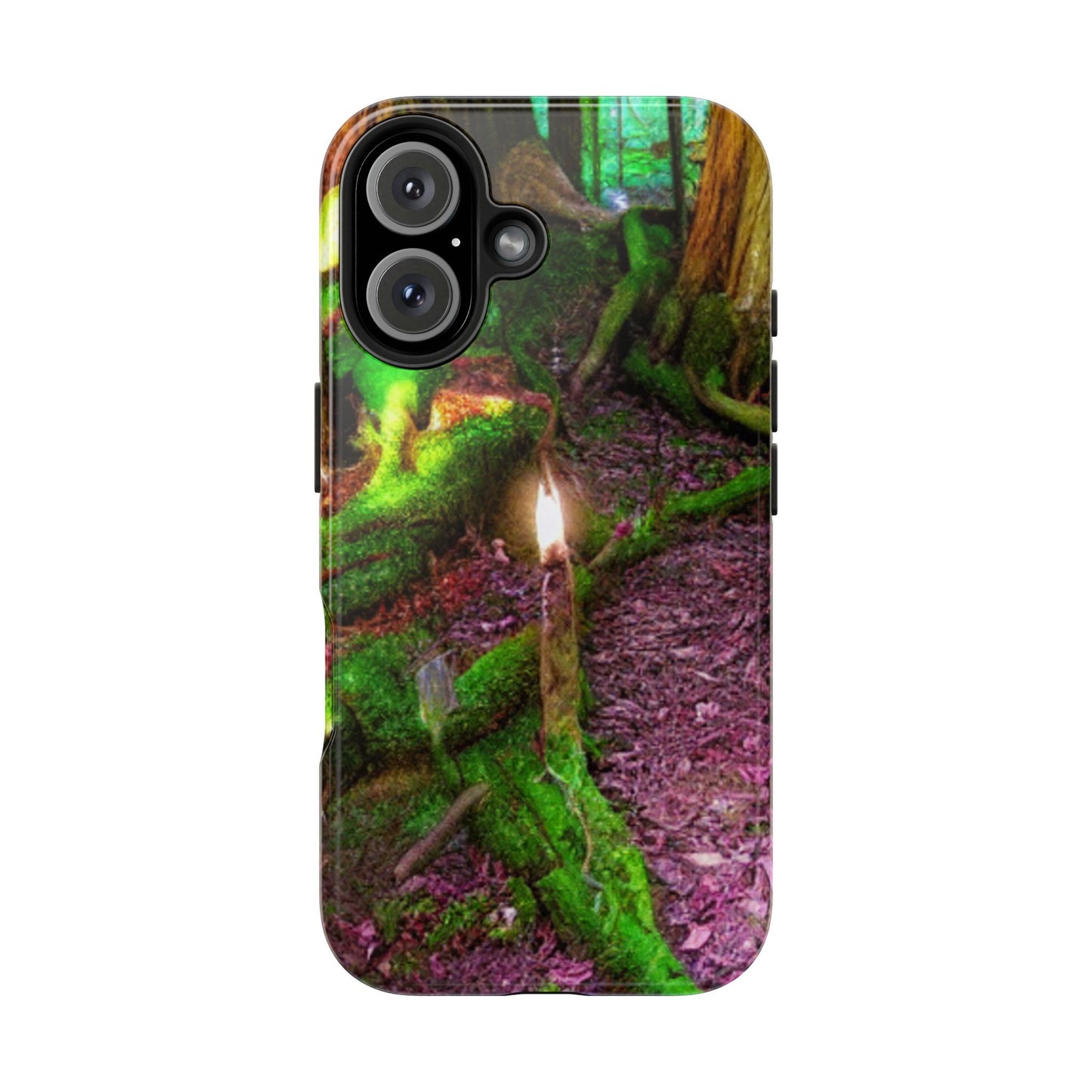 Forest Moss Candle Phone Case — Enchanted Woodland Tough Phone Case
